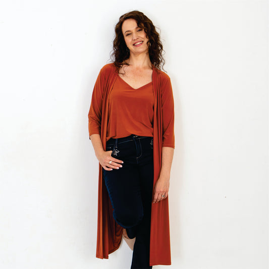 Classic Duster Coat - Rust