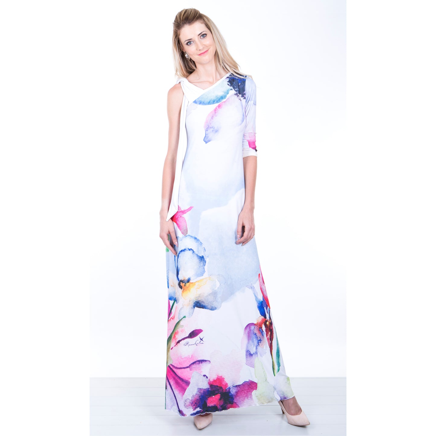 Signature Watercolour A-Line Maxi Dress