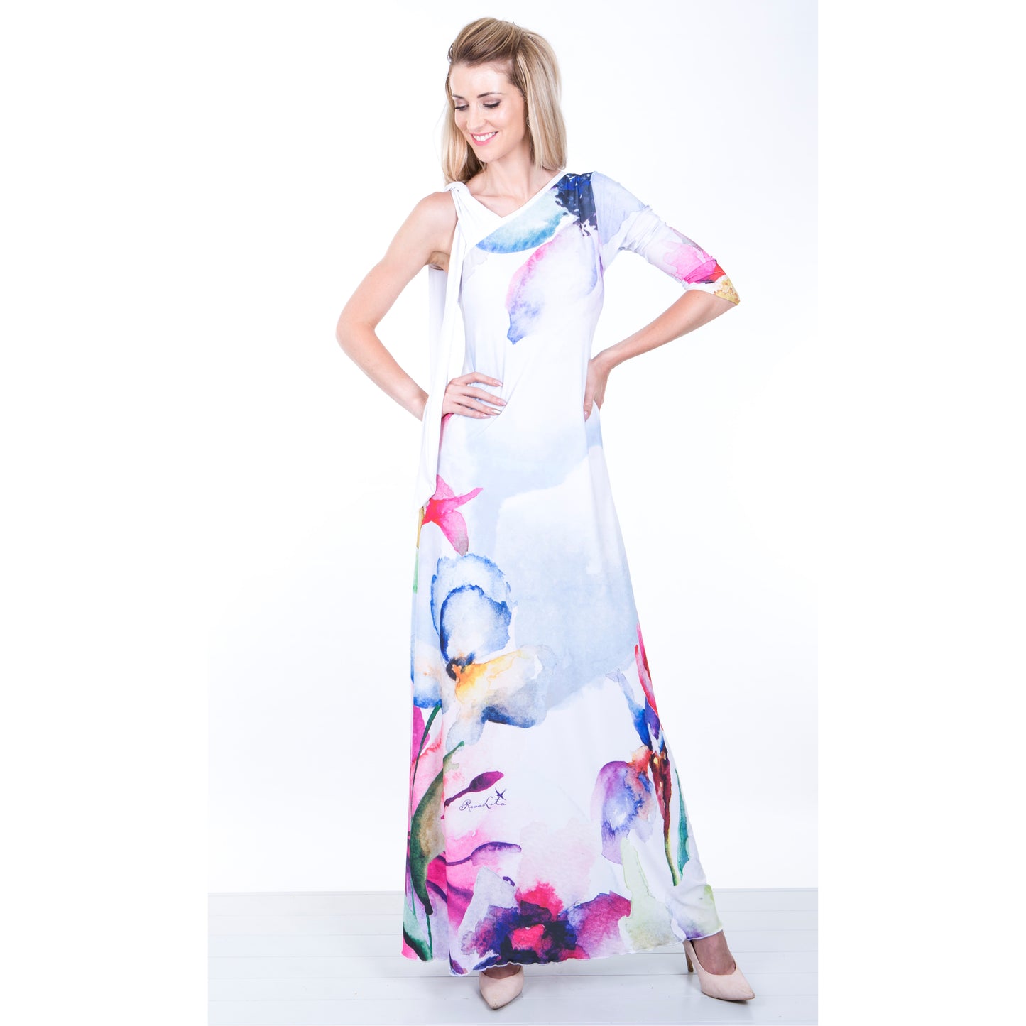 Signature Watercolour A-Line Maxi Dress