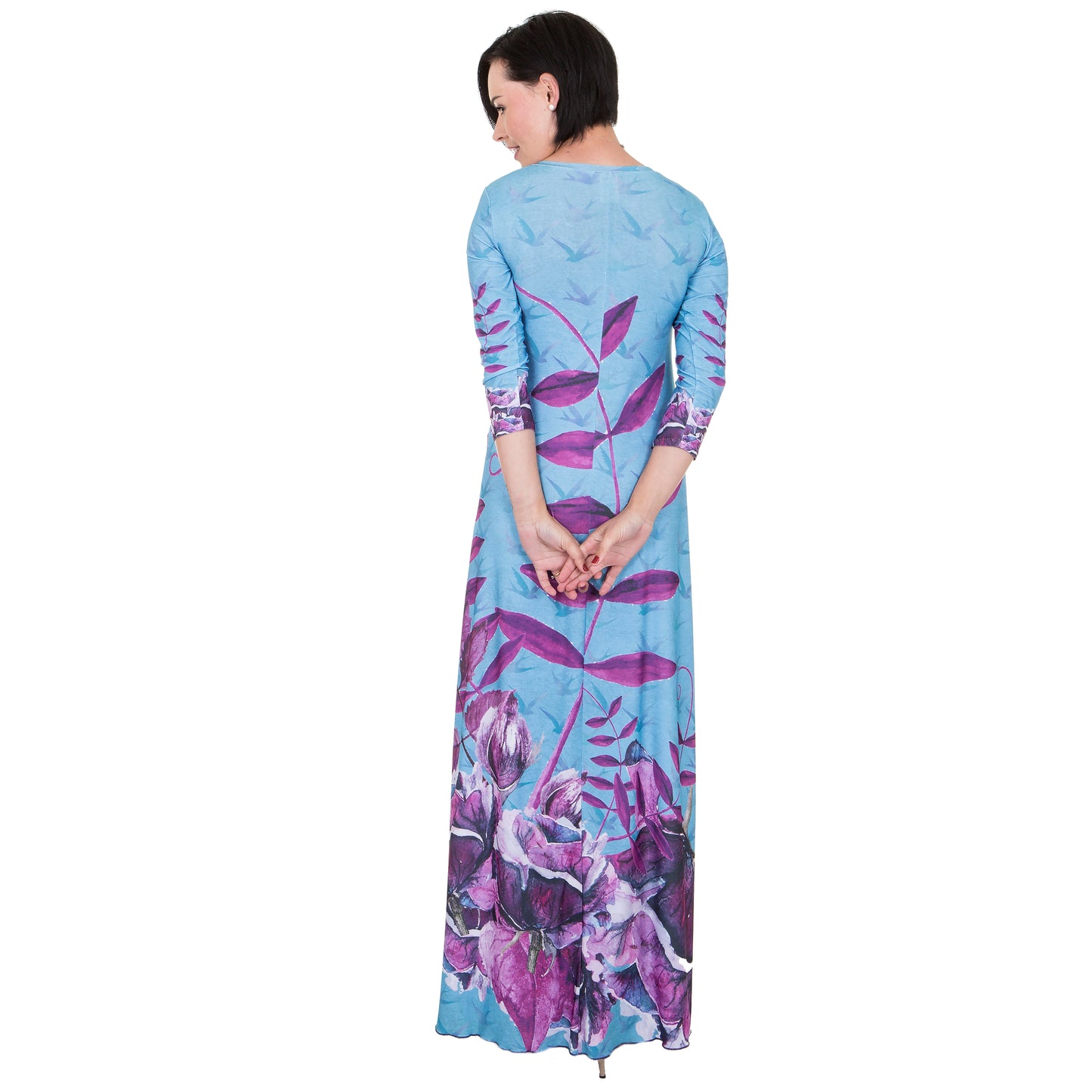 Signature Purple Rose A-Line Maxi Dress