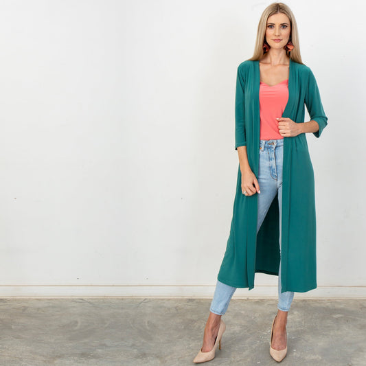 Classic Duster Coat - Dark Jade