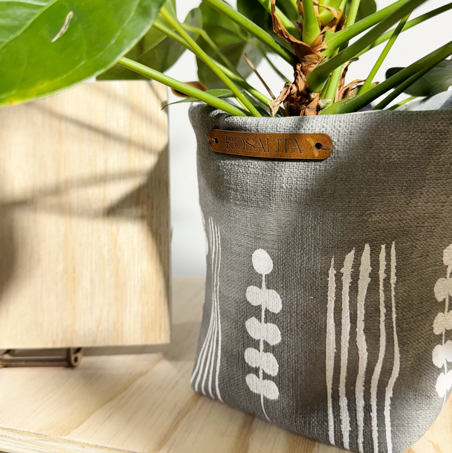 Hand Painted Fabric Basket No.6 - Large