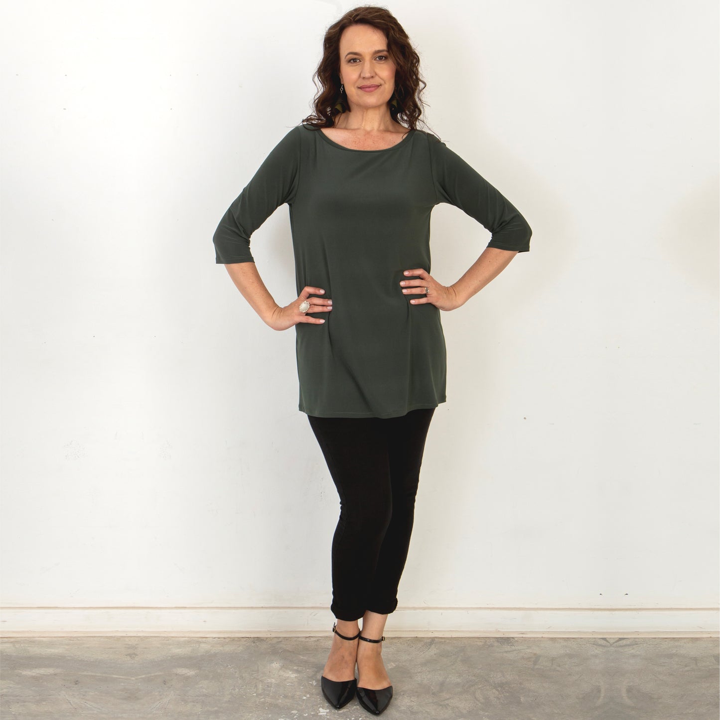 Basic Boatneck Top - Olive
