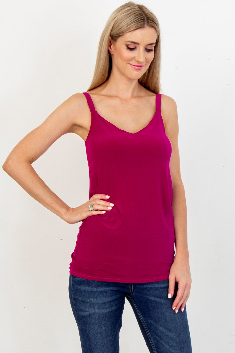 Basic V-Neck Strappy Top - 10 Colours