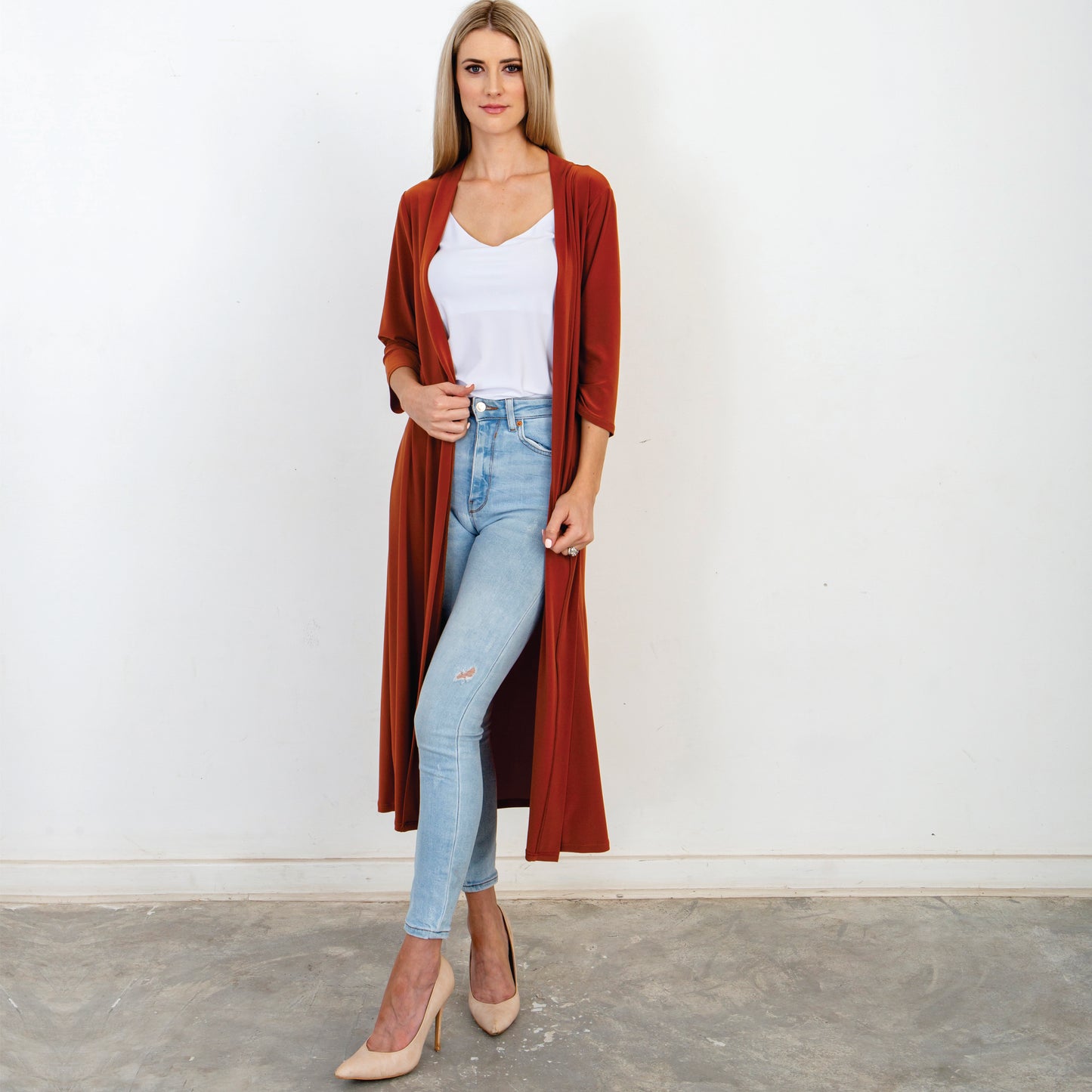 Classic Duster Coat - Rust