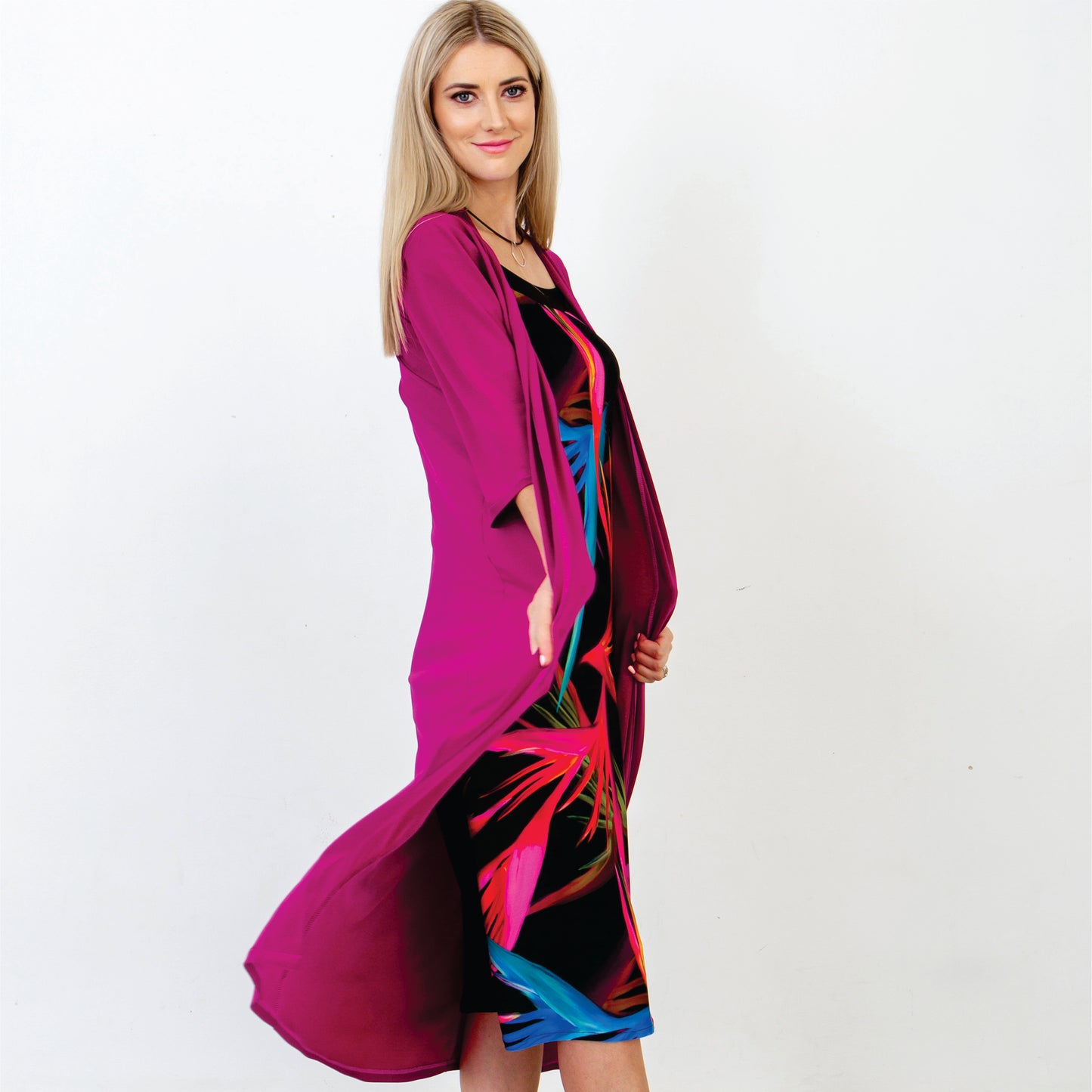 Classic Duster Coat - Magenta