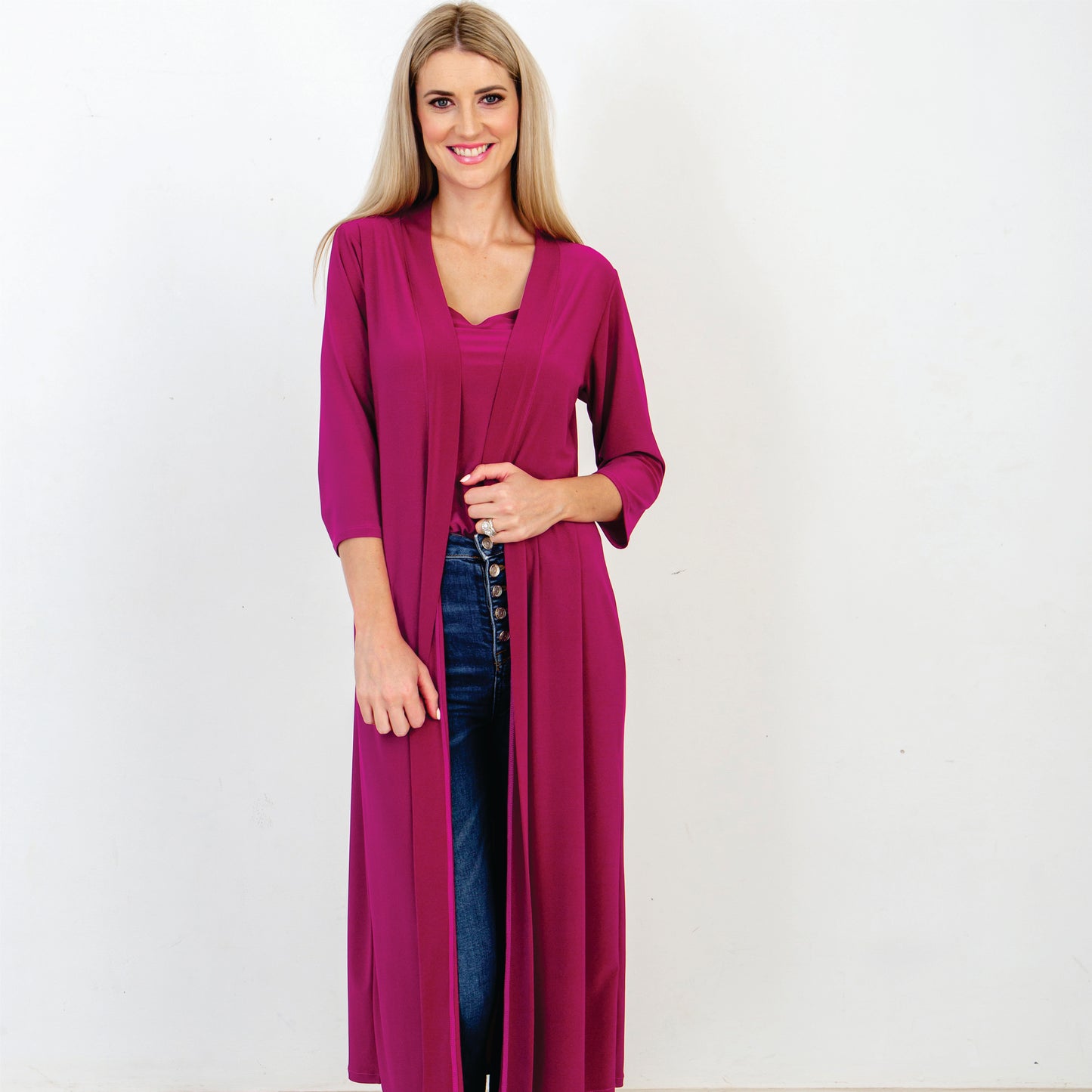 Classic Duster Coat - Magenta