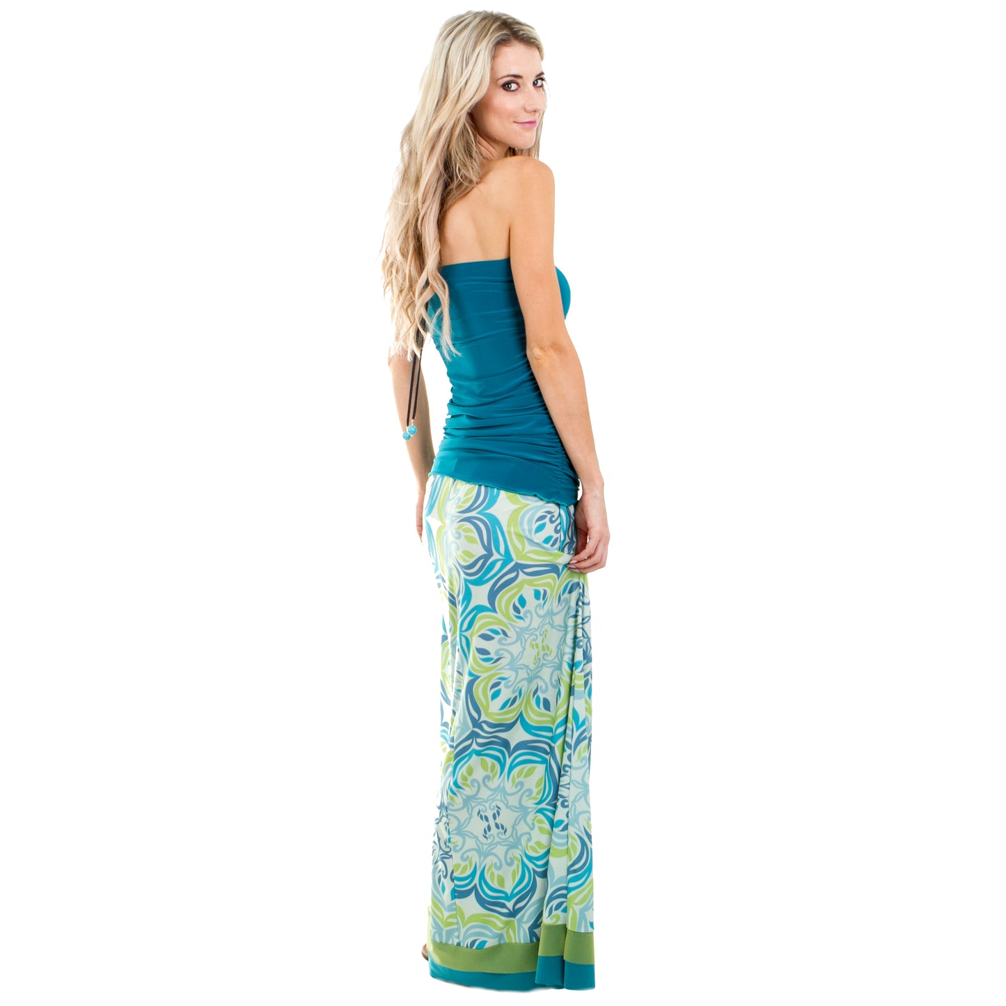 Signature Blue & Green Skirt with Trim