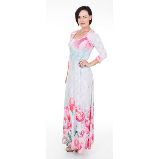 Signature Polkadot Rose A-Line Maxi Dress