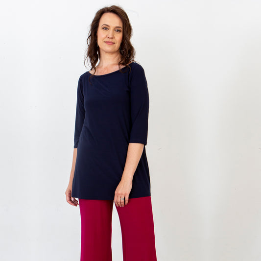 Basic Boatneck Top - Navy