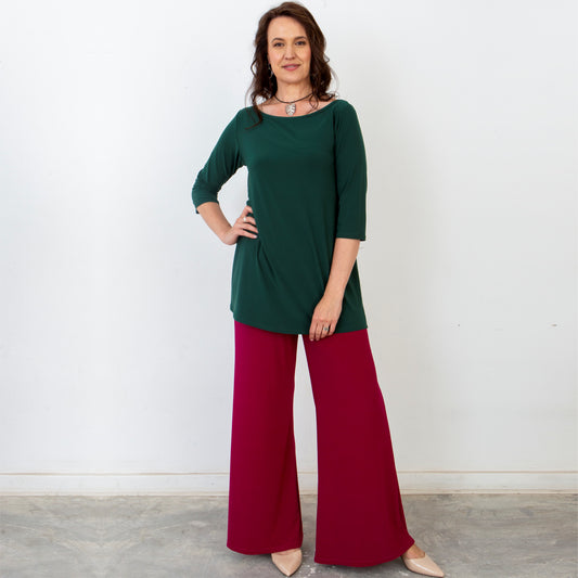 Basic Boatneck Top - Dark Green