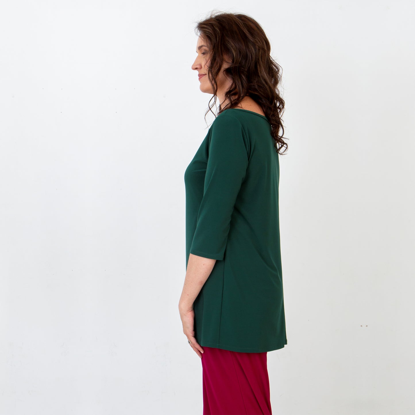 Basic Boatneck Top - Dark Green