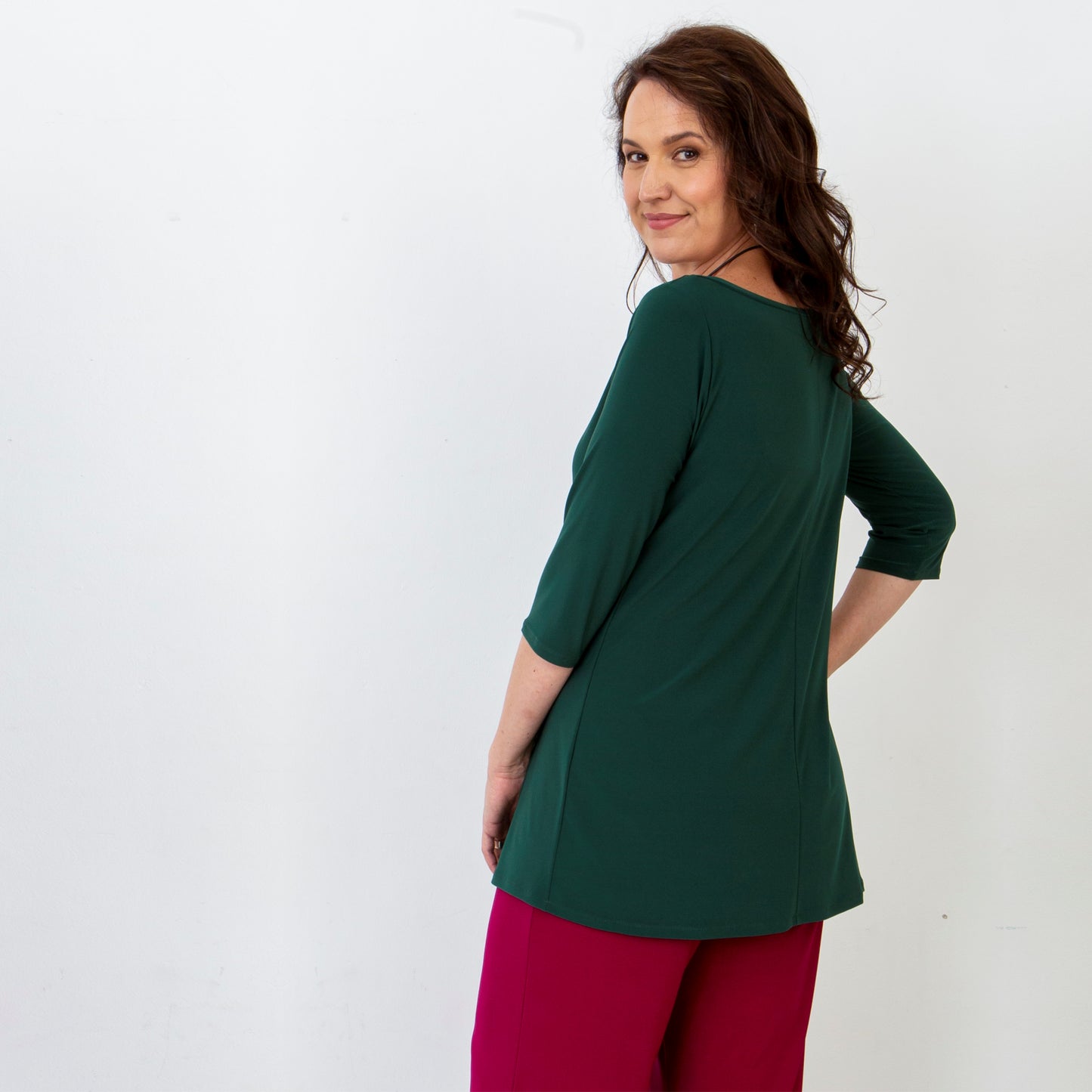 Basic Boatneck Top - Dark Green