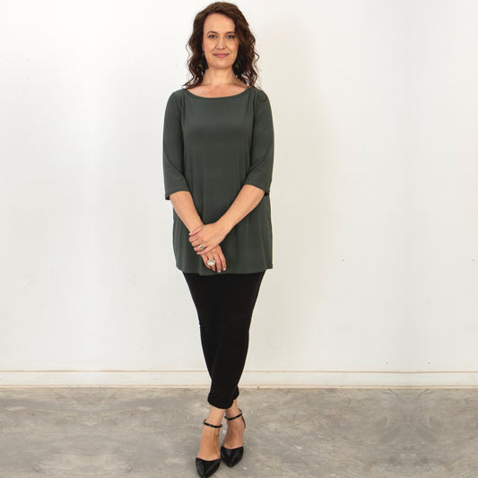 Basic Boatneck Top - Olive