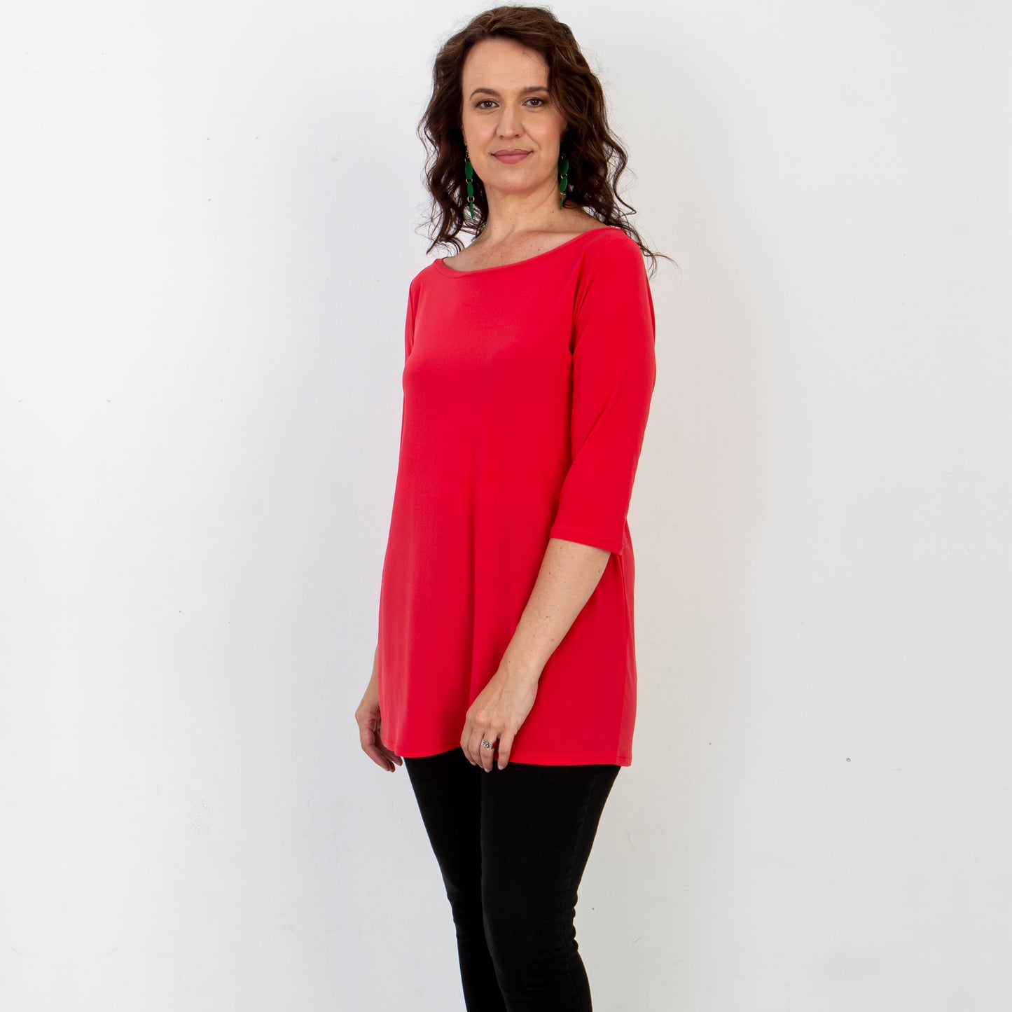 Basic Boatneck Top - Bright Red