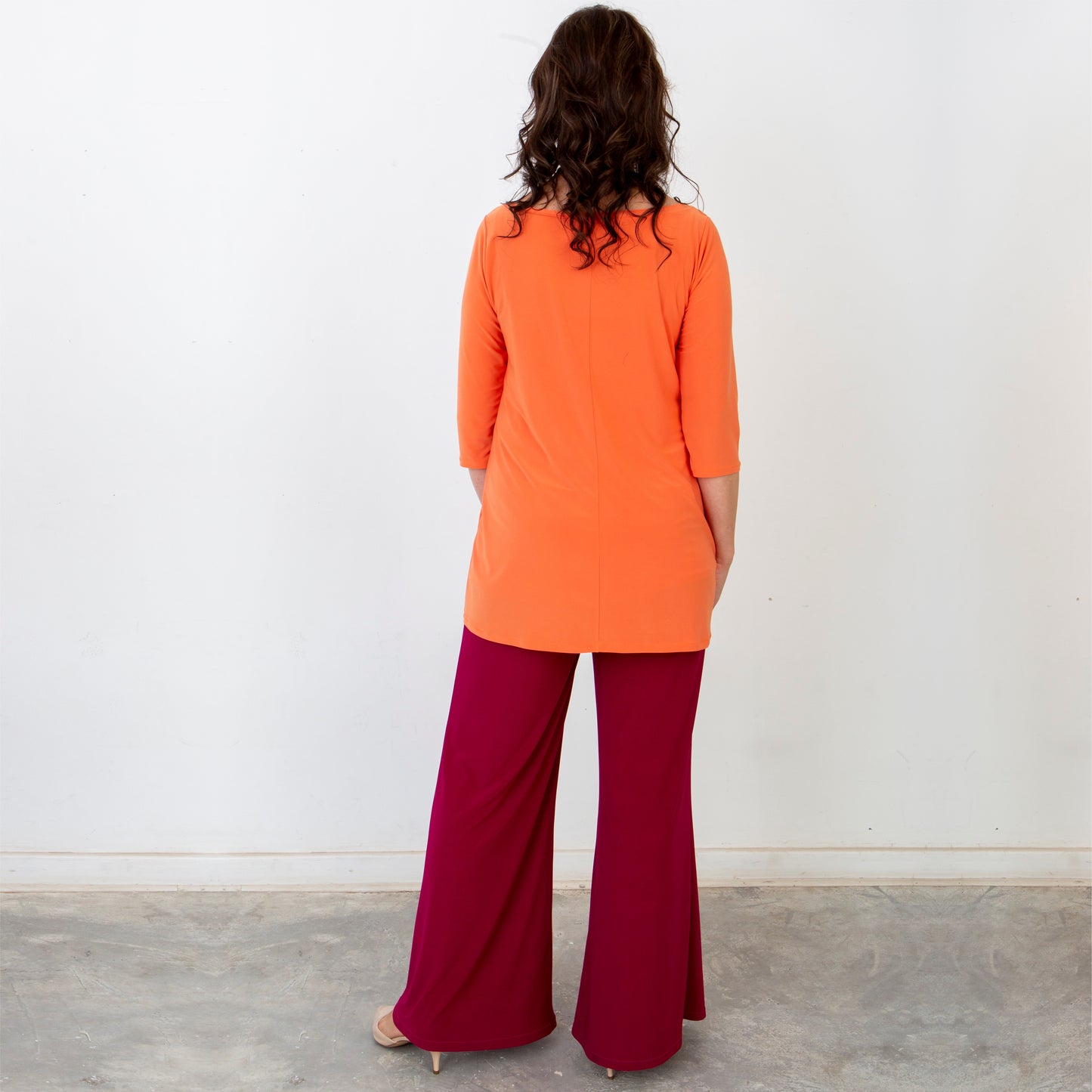 Basic Palazzo Pants - Maroon