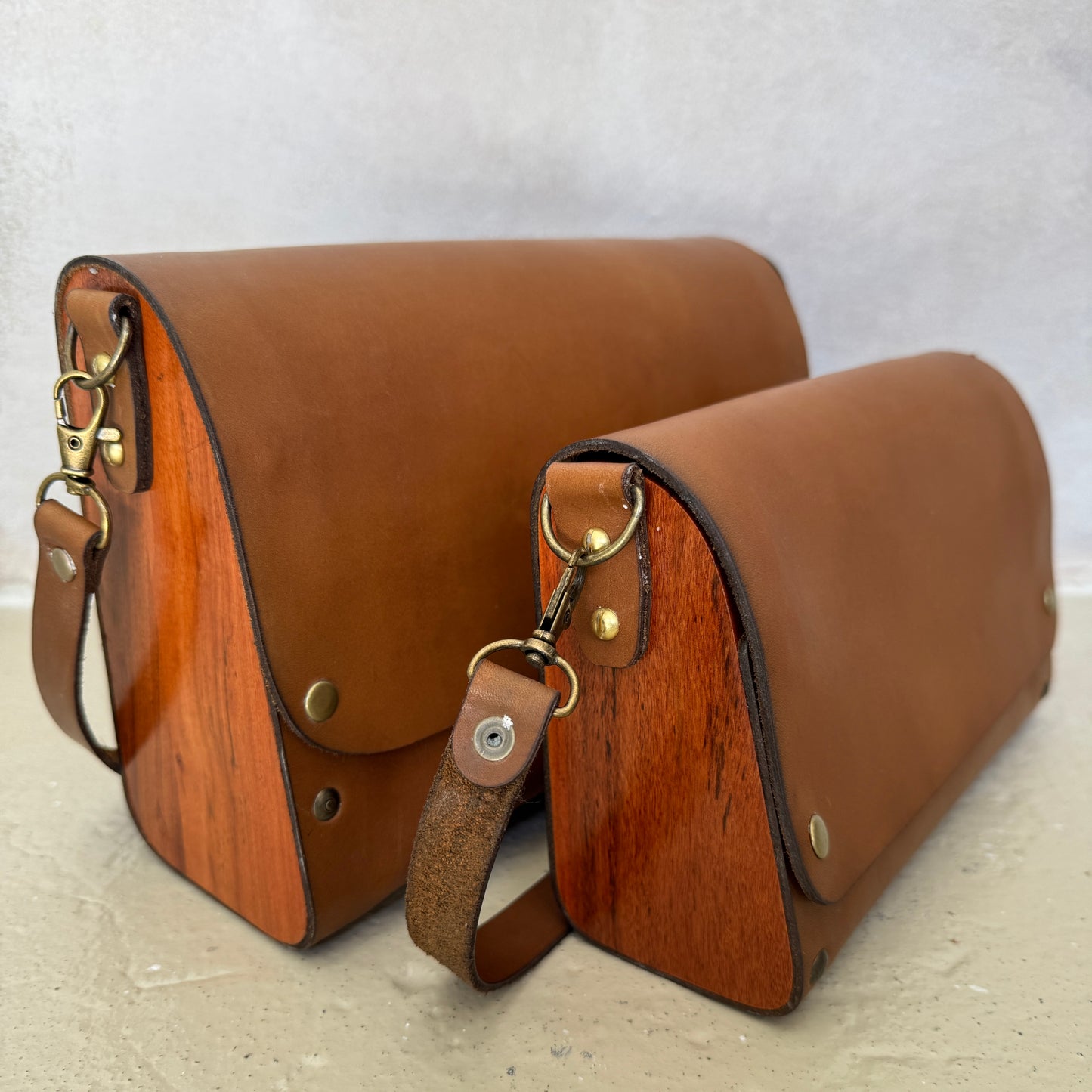 Wood & Leather Box Handbag