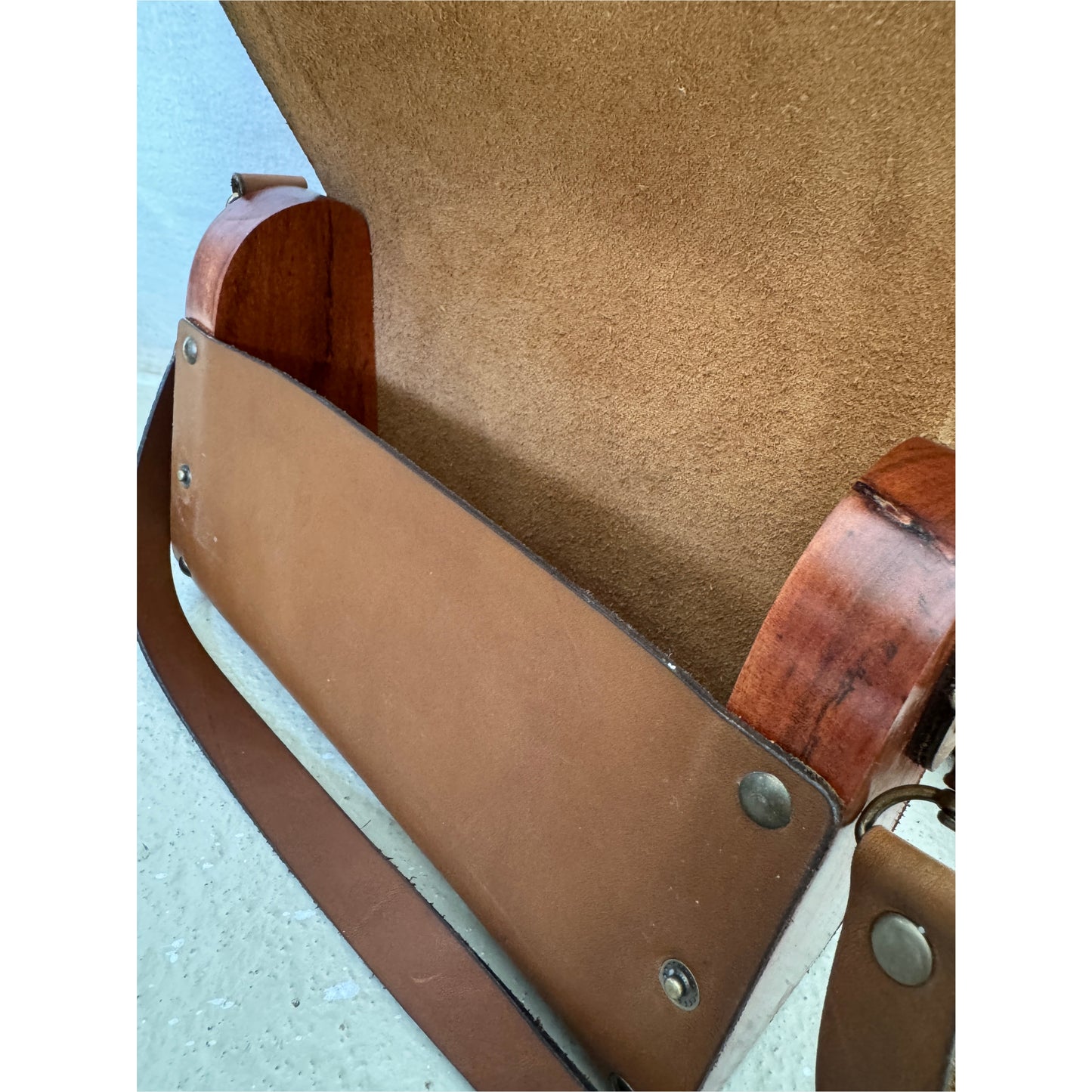 Wood & Leather Box Handbag