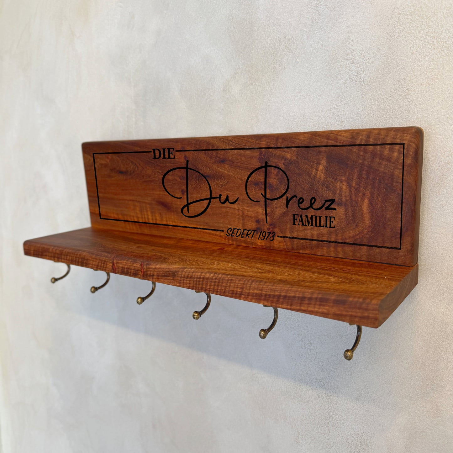 Personalised Shelf with Key Hooks