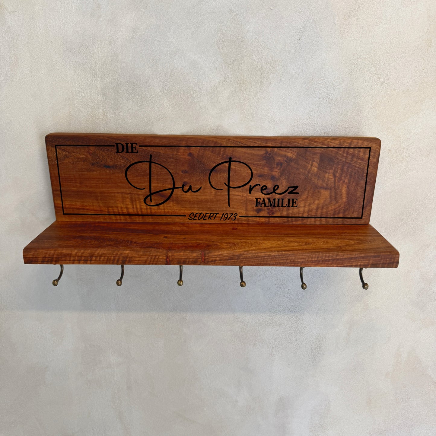 Personalised Shelf with Key Hooks