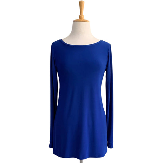 Basic Long-Sleeve Boatneck Top - Royal Blue