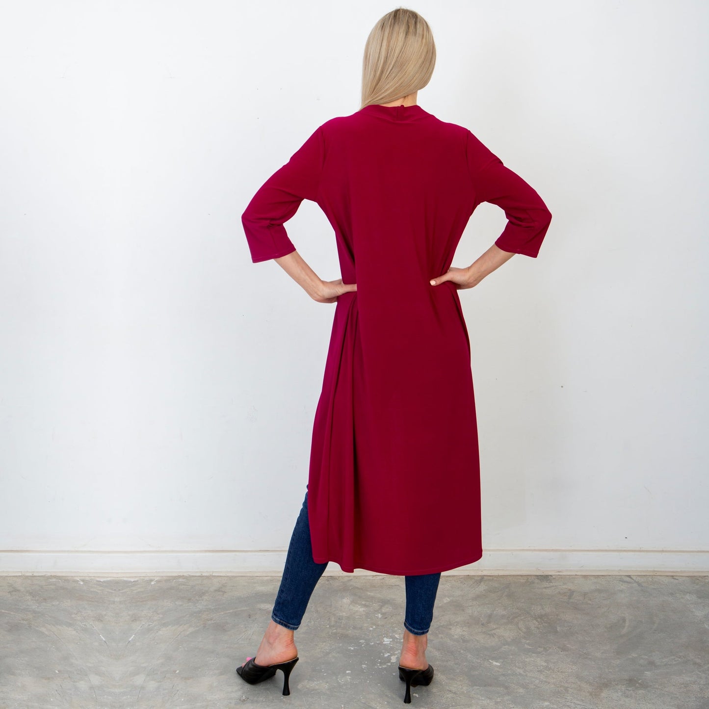 Classic Duster Coat - Maroon